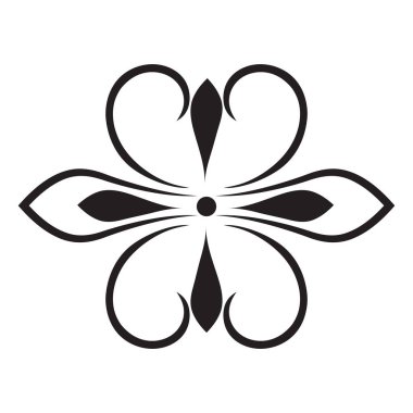 Beyaz arkaplanda soyut çiçek süsü