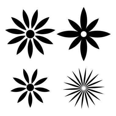 çiçek simgeler kümesi. vektör çizim.