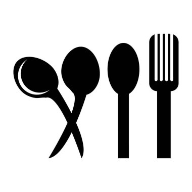 çatal ve kaşık ikonu vektör çizimi tasarımı