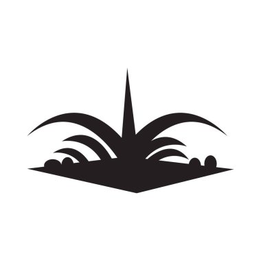 Beyaz arkaplan vektör çizimi üzerinde palmiye ağacı olan siyah siluet