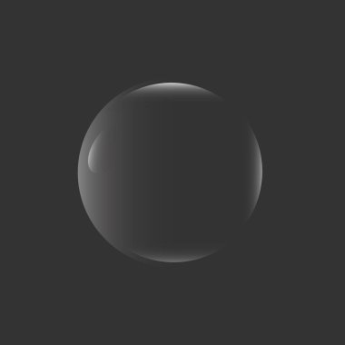 Koyu arkaplanda siyah küre olan gerçekçi bir küre. 3d oluşturma