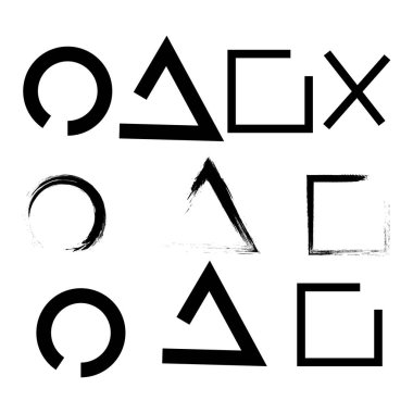 Siyah harfler kümesi, vektör illüstrasyonu