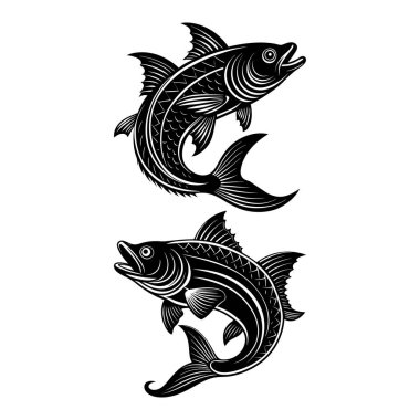 vektör seti balık çizimi.