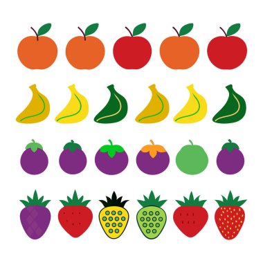 meyve simgeler vektör kümesi