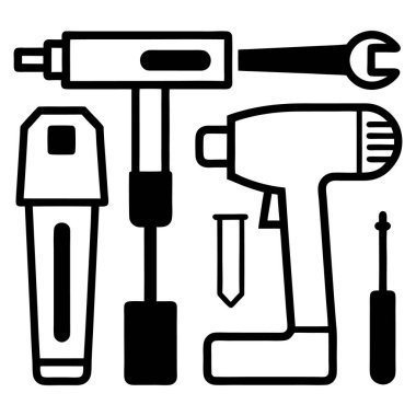 tornavida ve İngiliz anahtarı simgesini vektör çizim