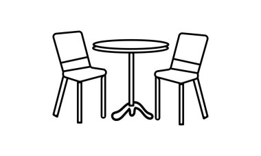 tablo ve sandalyeler izole edilmiş ikon vektör illüstrasyon tasarımı