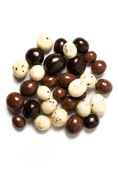 Dark white and milk chocolate espresso beans — Stock Photo, Image