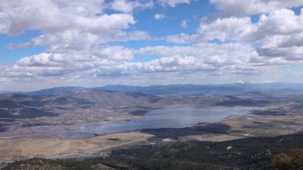 Čas Vypršel Washoe Údolí Nevada Mraky Modré Obloze Nad Jezerem — Stock video