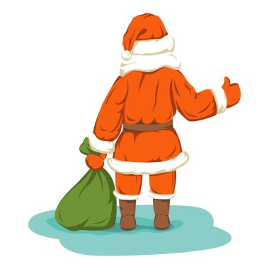 Santa otostop vektör çizim