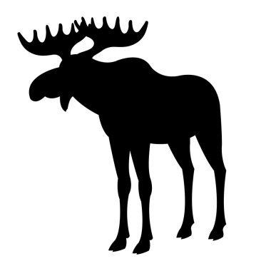 mooseadult geyiği siluet siyah vektör 
