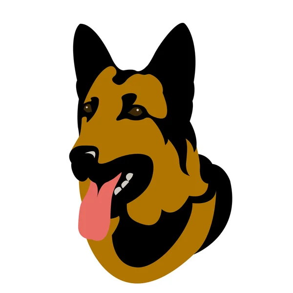 German Shepherd dog head style Flat — Stock Vector