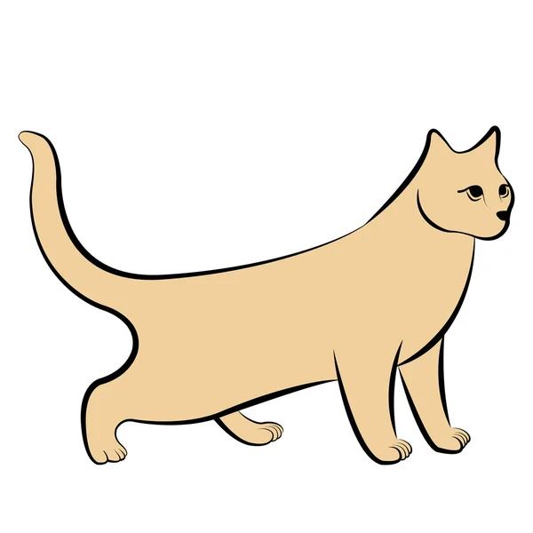 Ilustração vetorial gato linha amarela —  Vetores de Stock
