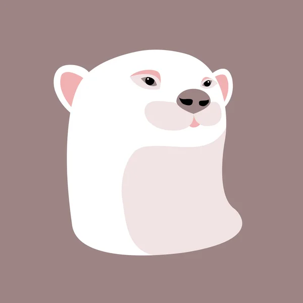 Cabeça de urso polar estilo vetorial plana — Vetor de Stock