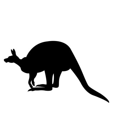 Kanguru siluet siyah vectorside görünümü