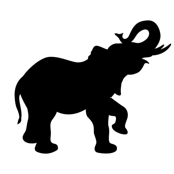Ελέφαντας μαύρη σιλουέτα πλαϊνή όψη — Διανυσματικό Αρχείο