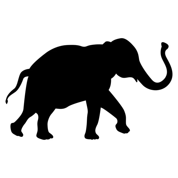 大象黑色剪影侧视图 — 图库矢量图片