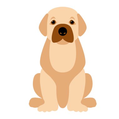 köpek yavrusu vektör çizim düz stil ön yüzü