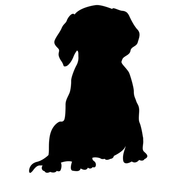 Cachorro vector ilustración aislado silueta negro — Vector de stock