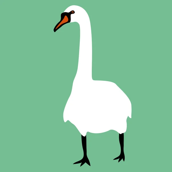 Swan vector illustration style Flat — Stock Vector