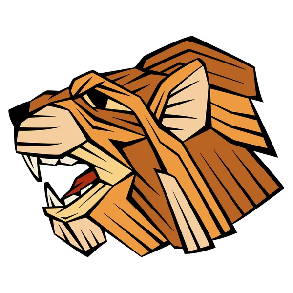 Λιοντάρι κεφάλι πρόσωπο στυλ εικονογράφηση διάνυσμα — Διανυσματικό Αρχείο
