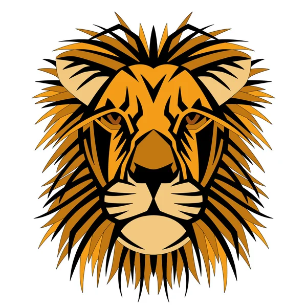 Lion hoofd gezicht vector illustratie stijl — Stockvector