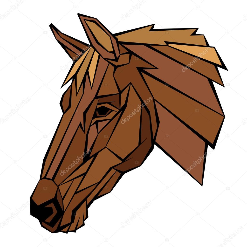 Horse head profile vector 