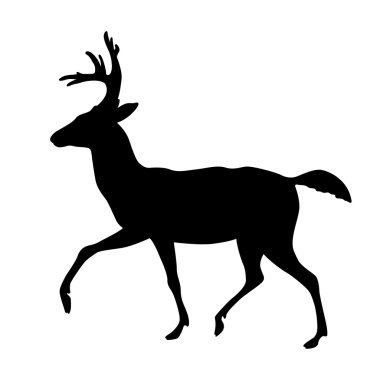  geyik illüstrasyon siluet siyah vektör