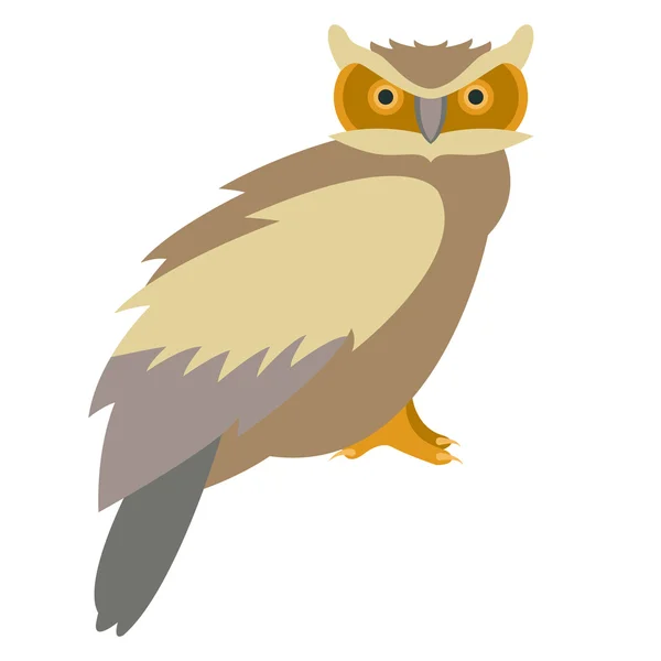 Bird owl vector style Flat — Stock Vector