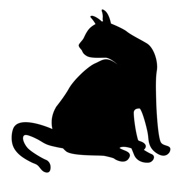 Katze schwarze Silhouette Vektor — Stockvektor