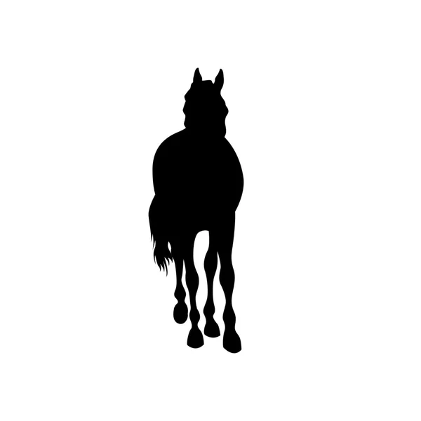 Illustrazione vettoriale silhouette cavallo nero — Vettoriale Stock