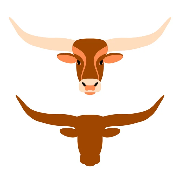 Illustration vectorielle Bull Flat head style — Image vectorielle