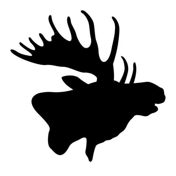 Moose head profile vector illustration black silhouette — Stock Vector