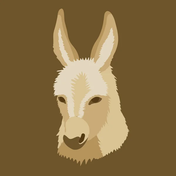 Joven burro cabeza vector ilustración estilo plana — Vector de stock