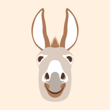 eşek baş yüzey vektör stili düz