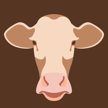 Baş yüzey vektör stili düz inek