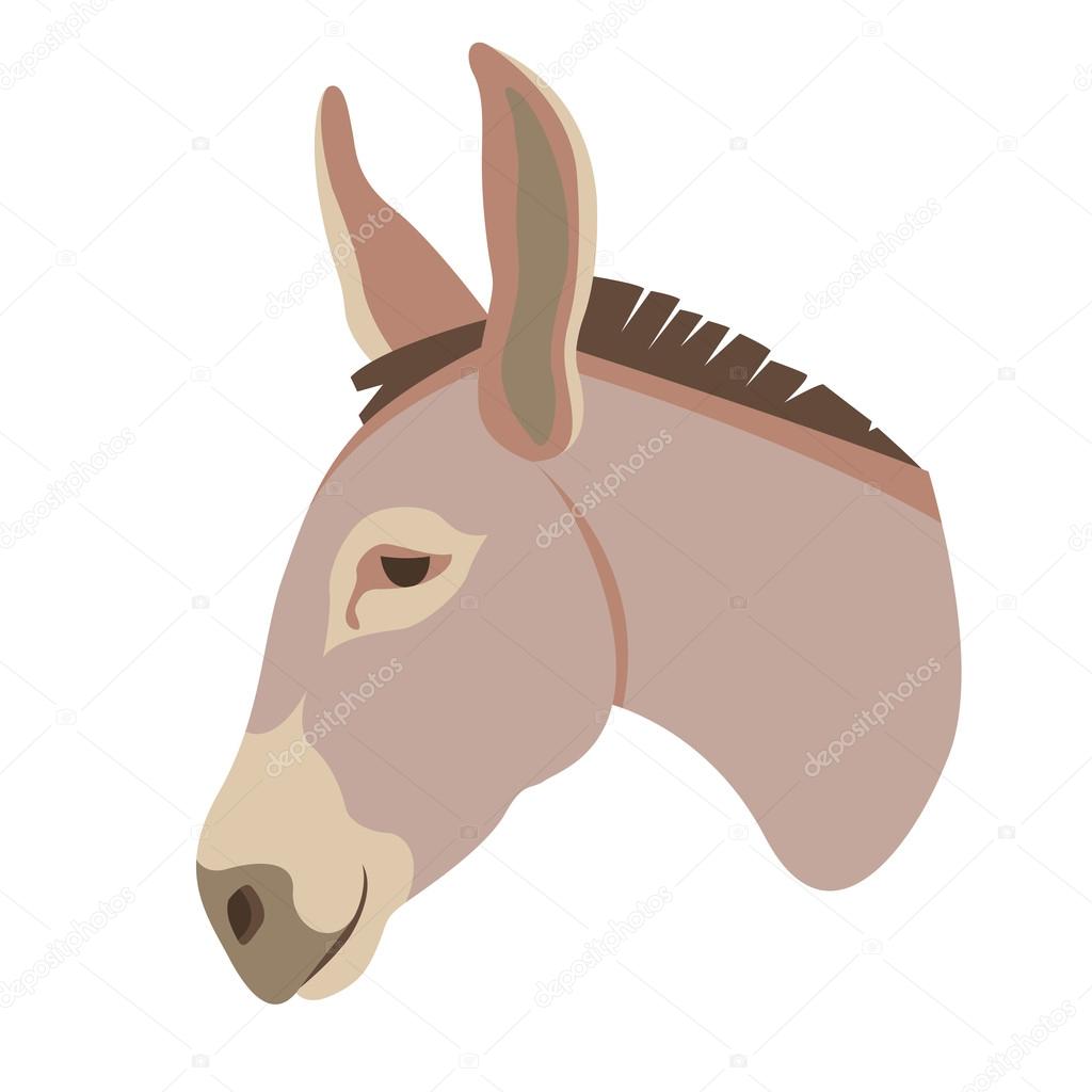 Donkey head face vector style Flat Stock Illustration by ©wectors ...