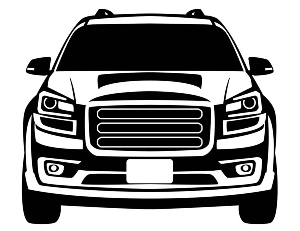 Crossover Road Truck Vector Illustration Front View Flat Style — Stock Vector