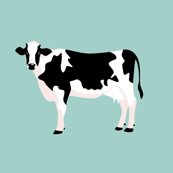 Cow Vector Illustration Flat Style Side View — 图库矢量图片