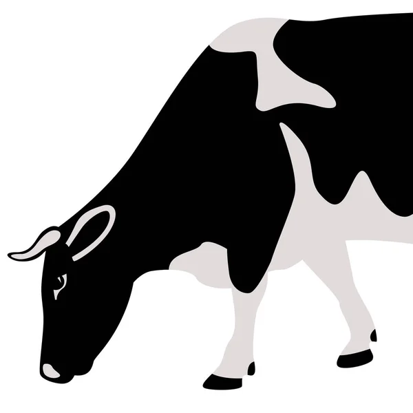 Vache Vue Côté Illustration Vectorielle Style Plat — Image vectorielle