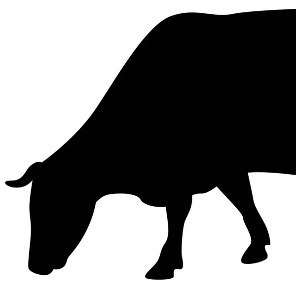 Vista Lateral Vaca Ilustración Vectorial Silueta Negra — Vector de stock