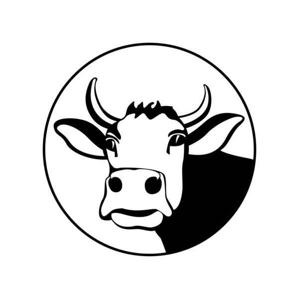 Cara Vaca Vista Frontal Ilustración Vectorial Estilo Plano Gráficos Vectoriales