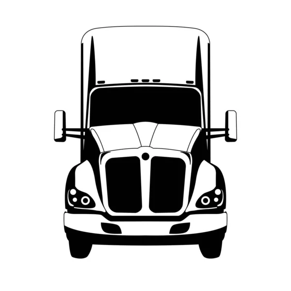 Semi Camion Illustration Vectorielle Style Plat Vue Face — Image vectorielle