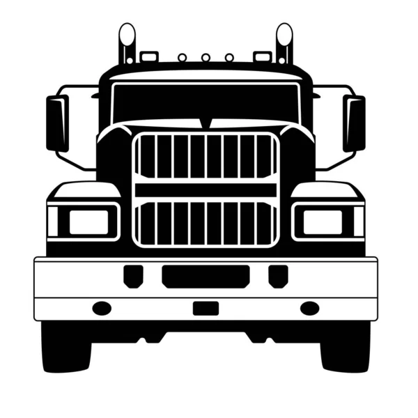 Semi Truck Vectorillustratie Flat Style Vooraanzicht — Stockvector