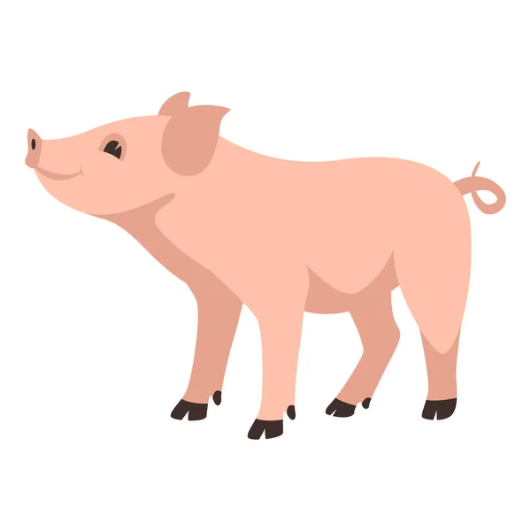Lustiges Schwein Vektorillustration Flacher Stil Seitenansicht — Stockvektor