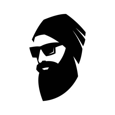 hipster kafası biçimlendirildi, vektör illüstrasyonu, düz stil