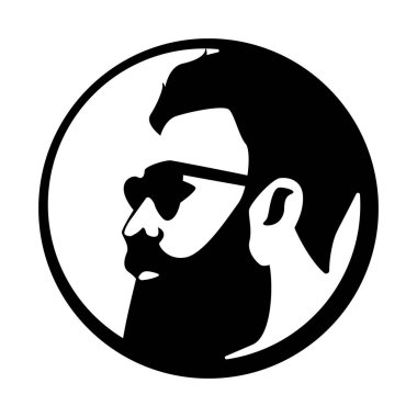 hipster kafası biçimlendirildi, vektör illüstrasyonu, düz stil