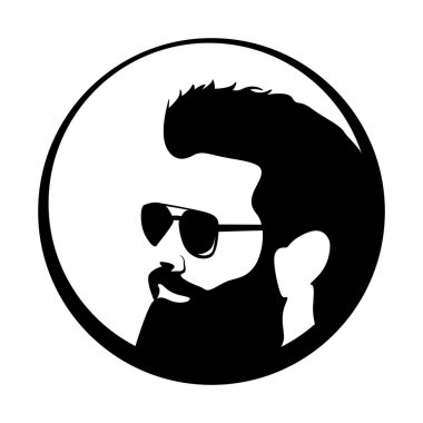 hipster kafası biçimlendirildi, vektör illüstrasyonu, düz stil