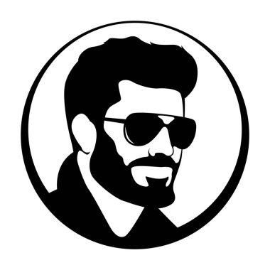 hipster kafası biçimlendirildi, vektör illüstrasyonu, düz stil