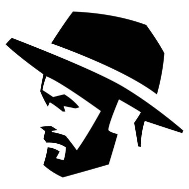 hipster kafası biçimlendirildi, vektör illüstrasyonu, düz stil