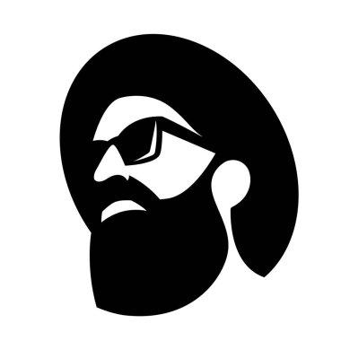 hipster kafası biçimlendirildi, vektör illüstrasyonu, düz stil